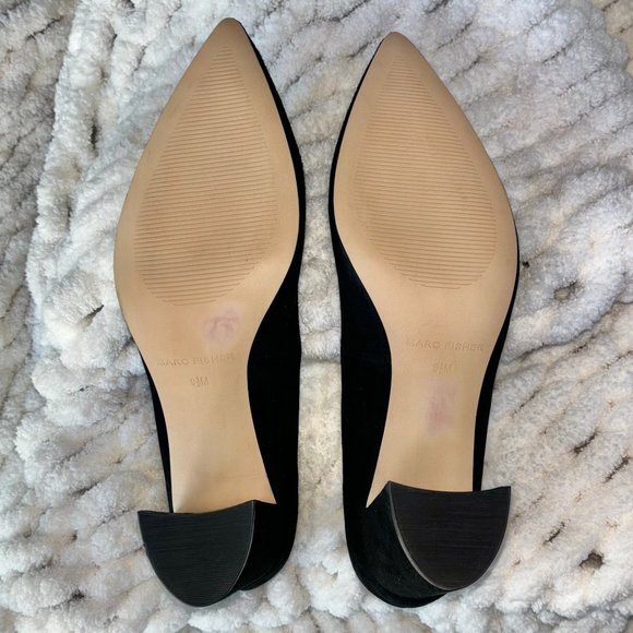 Marc Jacobs Zala Block Heel Pointed Toe Velvet Pumps - Picture 6 of 8